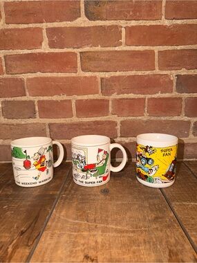 Comic Strip Ceramic Mug Super Fan of Sports Gary Patterson Yellow Green White